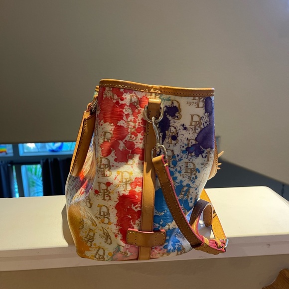 Dooney & Bourke Vintage Paint Splatter, Vachetta Leather Bag - Picture 6 of 17